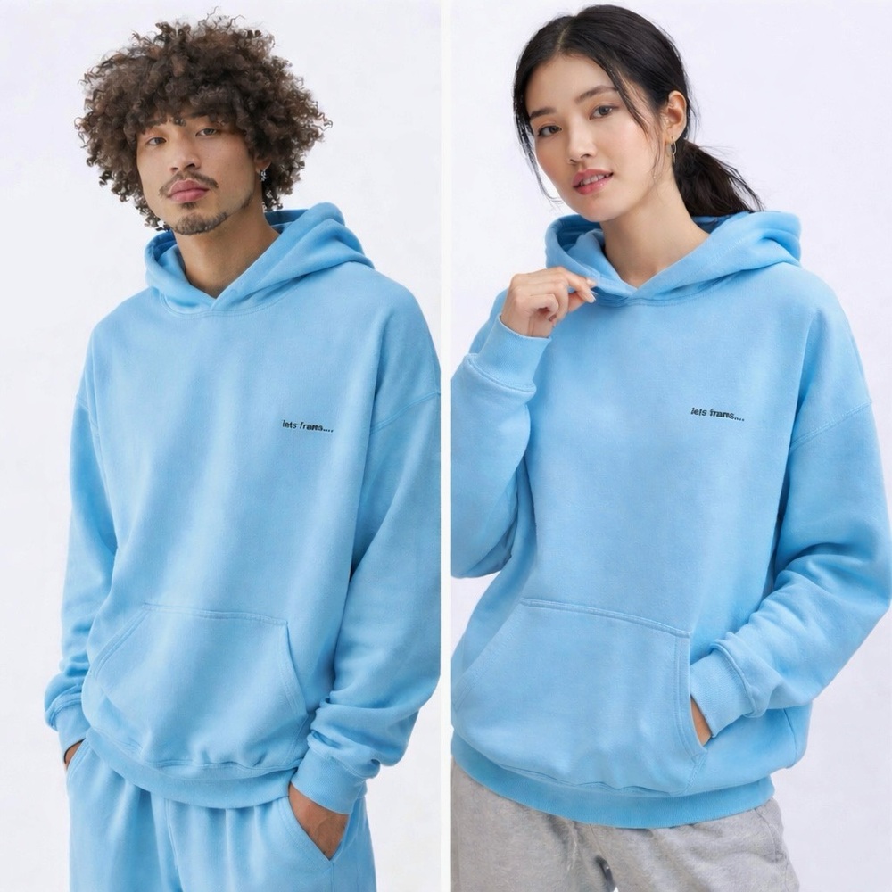 iets frans… Blue Hoodie M Urban Outfitters Relaxed Fit Streetwear Pullover Blank